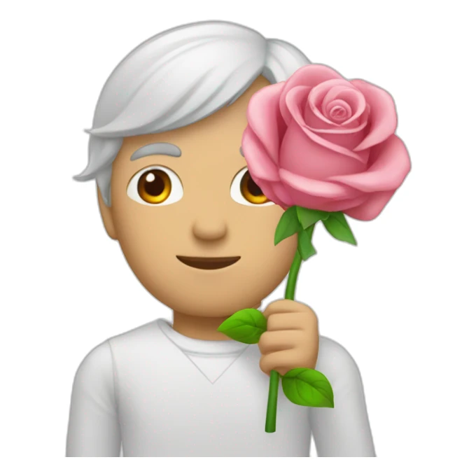 Homme blanc avec un bouquet de rose  sticker