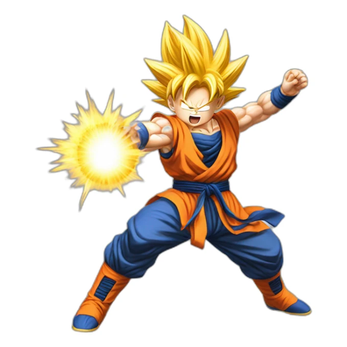 goku firing a kamehameha sticker
