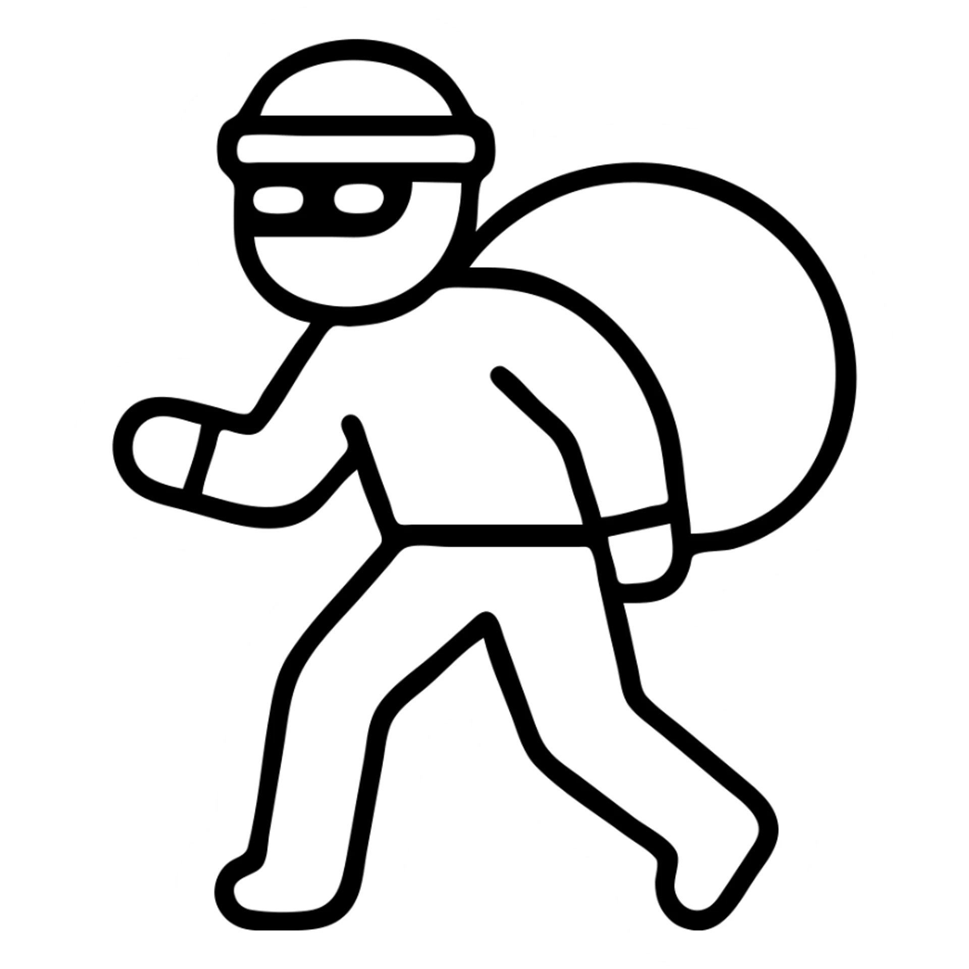 robber in simple pose sticker