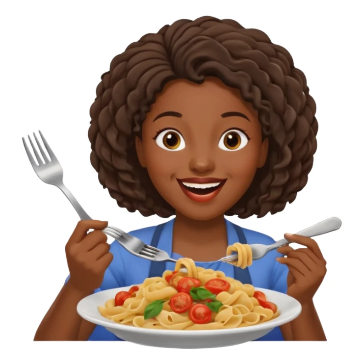 the black woman who eats pasta sticker
