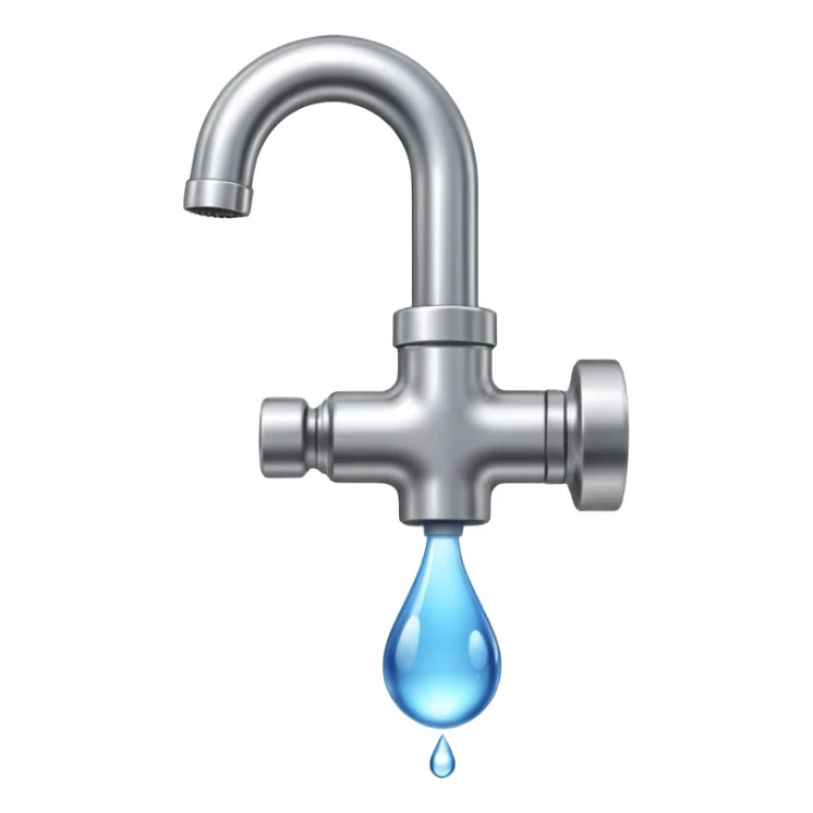 a tap with a small water droplet at the end sticker