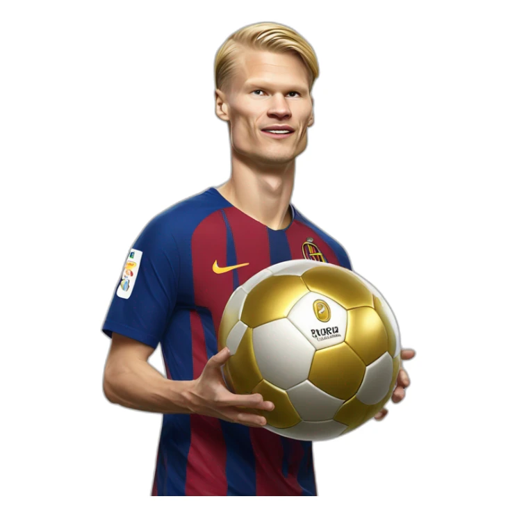 Erling Haaland qui soulève un ballon d’or sticker