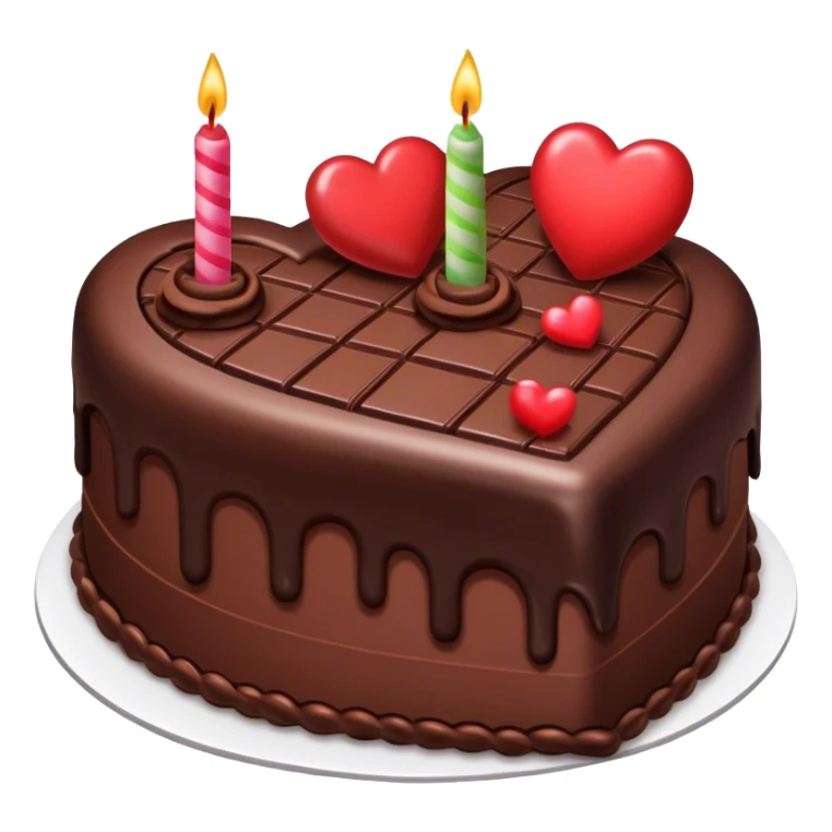 Gateau d'anniversaire au chocolat en forme de cœur sticker