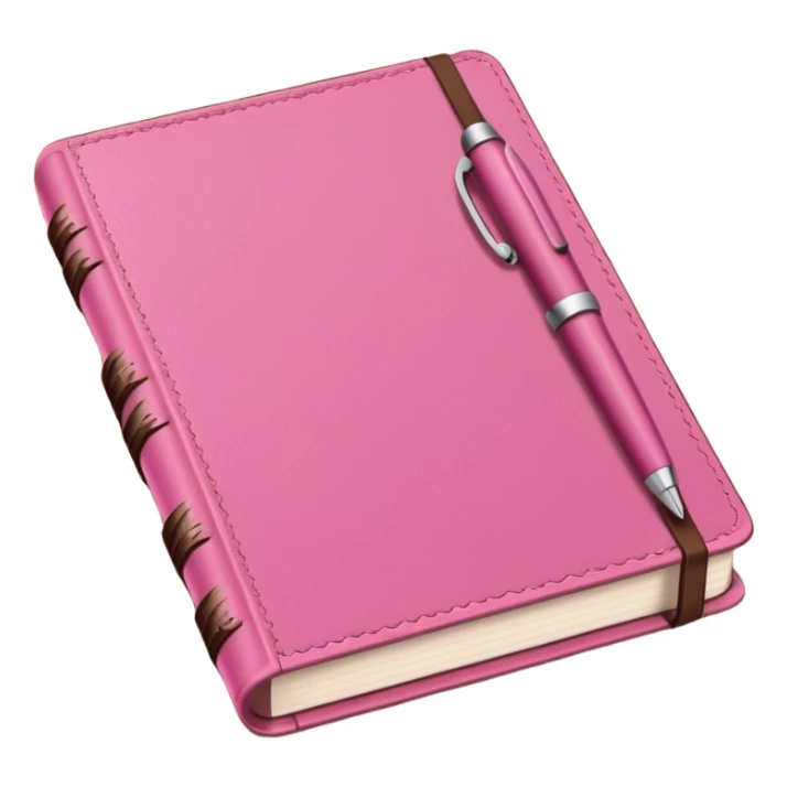 pink and brown diary and pen sticker