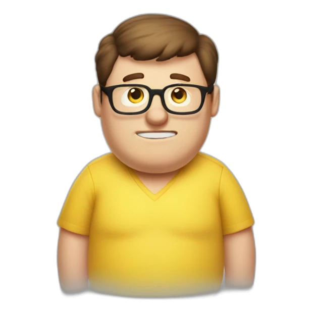 Peter griffin wearing a yellow shirt sticker