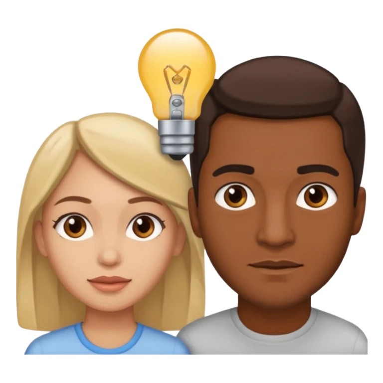 Brown man behind light skinned woman sticker