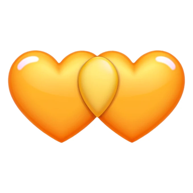 Twin hearts in pastel orange and yellow sticker