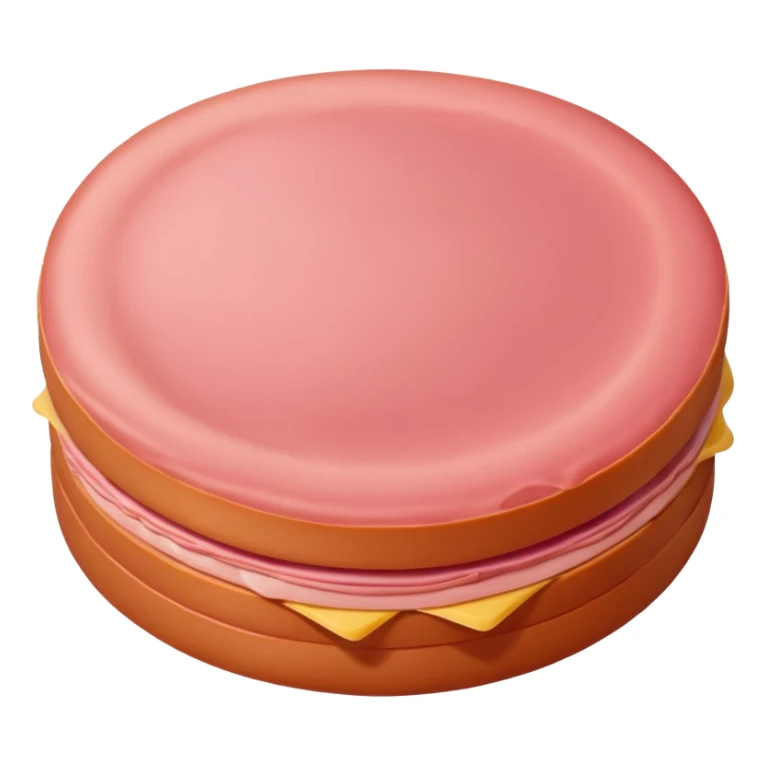 plain round slice of pink bologna, no garnish sticker