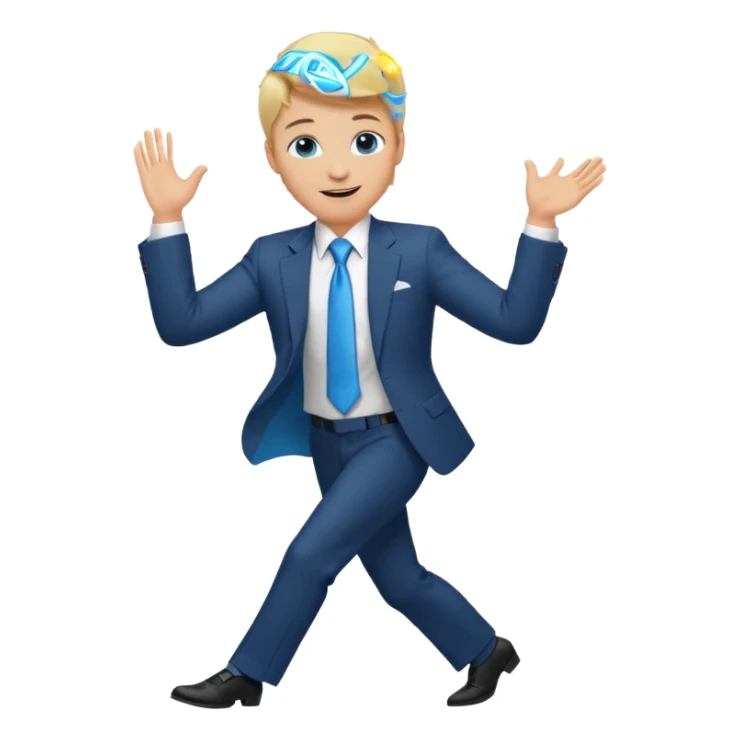 Blonde guy blue eyes dancing. Also wearing a suit and tie sticker