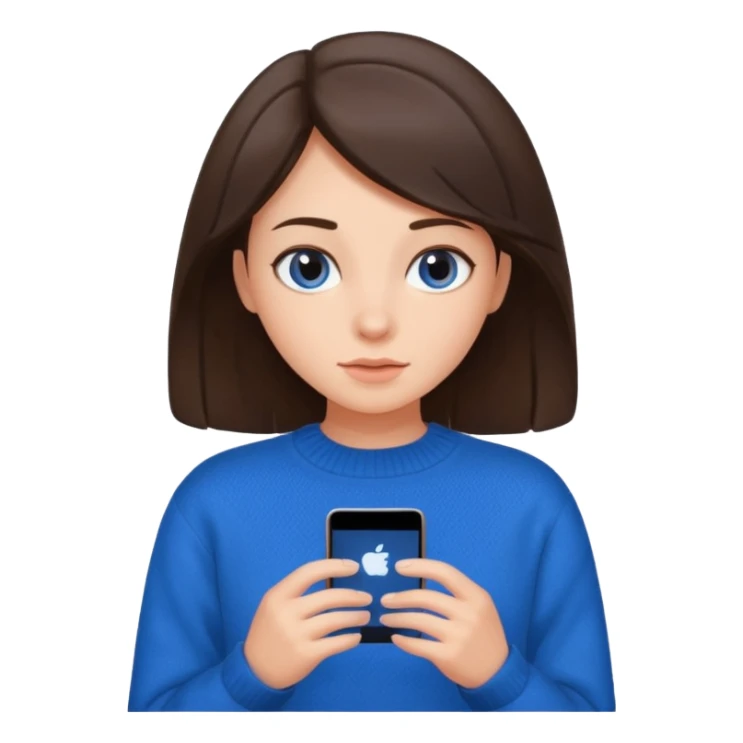brunette girl whit blue sweater sticker