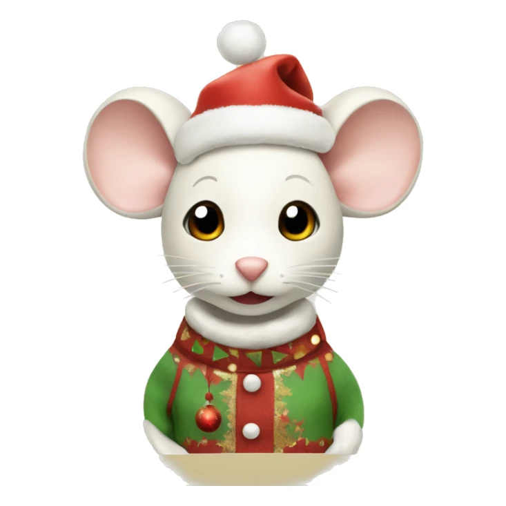 Cream Mouse in Christmas outfit sticker