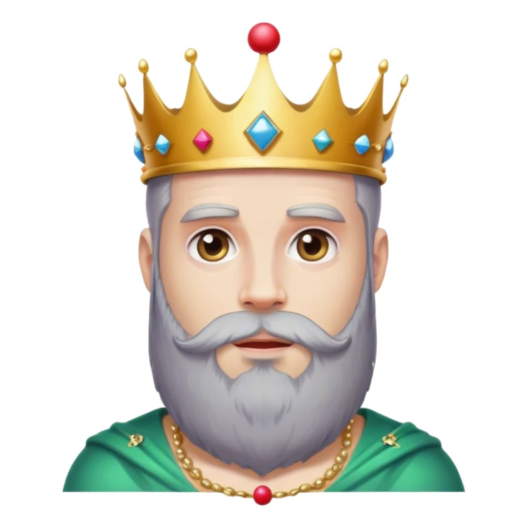 A man with beards and a crown and a ball like in Game of Thrones sticker