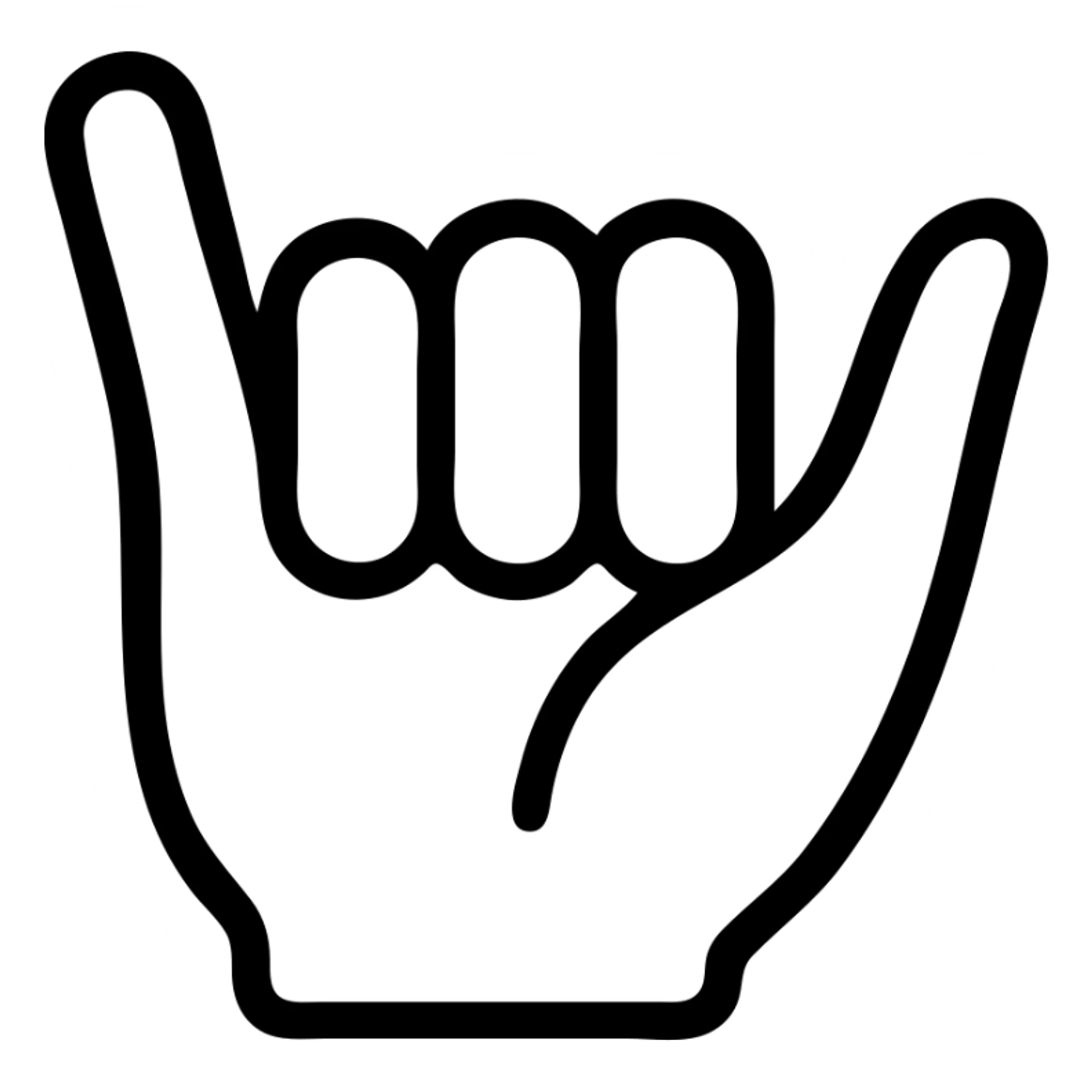 hand making a fist with the pinky finger pointing out, clear gesture, neutral background sticker