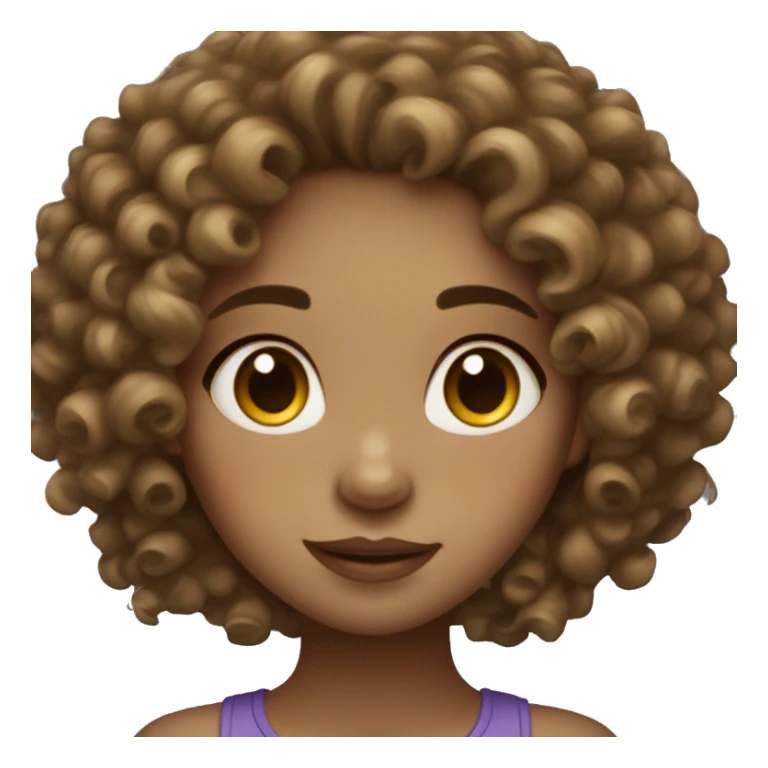 a light skinned pretty girl with freckles and curly dark brown curls sticker
