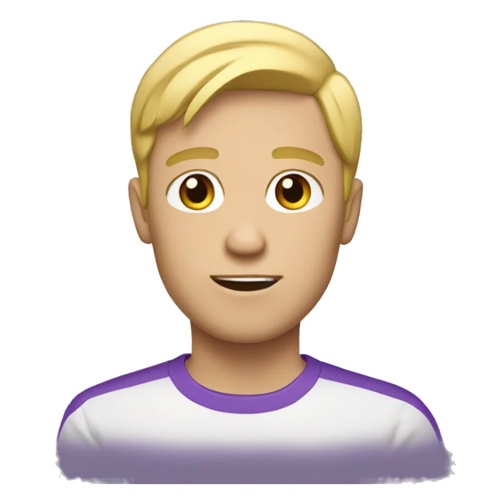 blond guy, with purple t-shirt, with no speech bubble sticker