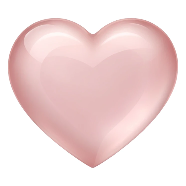 Polished rose quartz heart gemstone with pale pink color and soft glow sticker