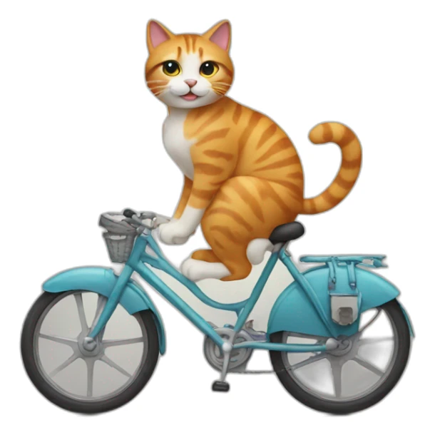 Cat who's ride a bike sticker