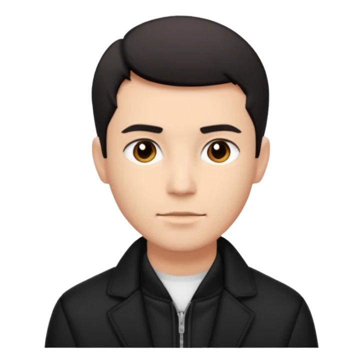 balck and white photo man in jacket sticker