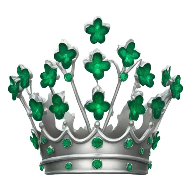Silver crown with flowers made of emeralds sticker