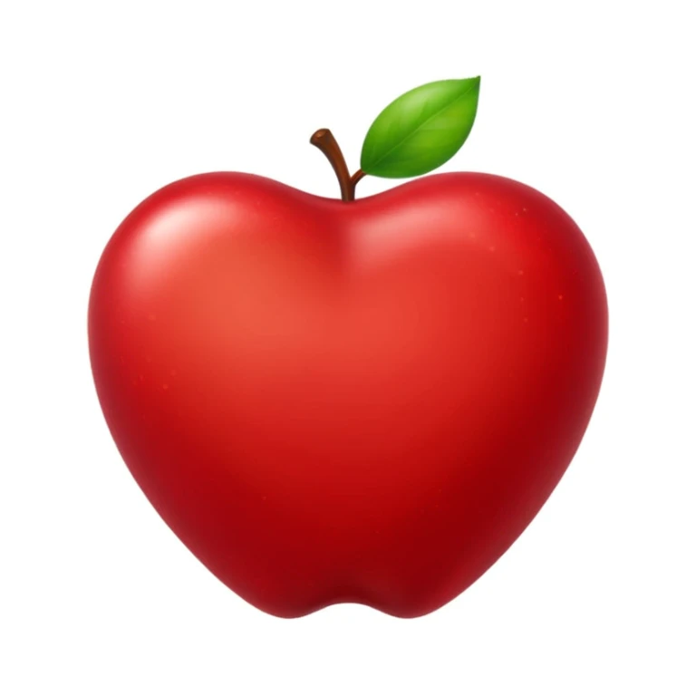 Remove the background so only the heart remains, keep the apple emoji style, make the background transparent. sticker