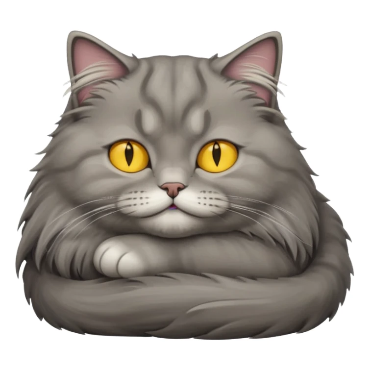 grey fluffy british long hair cat with yellow eyes ist sleeping sticker
