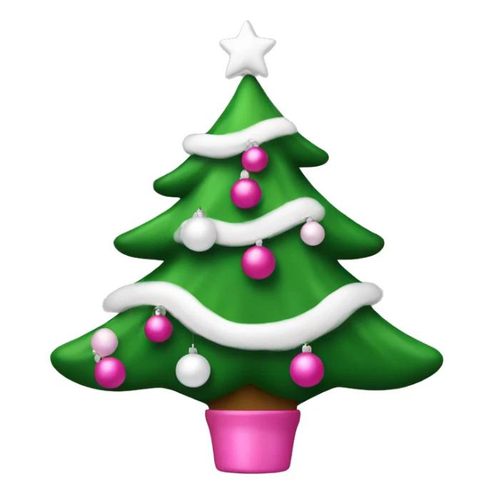 christmas tree with pink and white ornaments  sticker