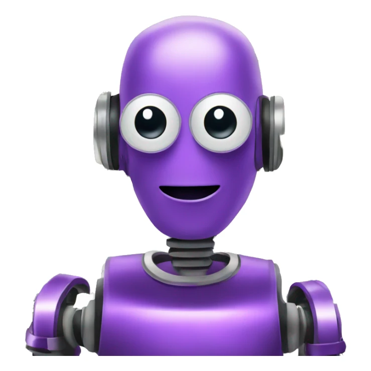 purple robot with euro money sticker