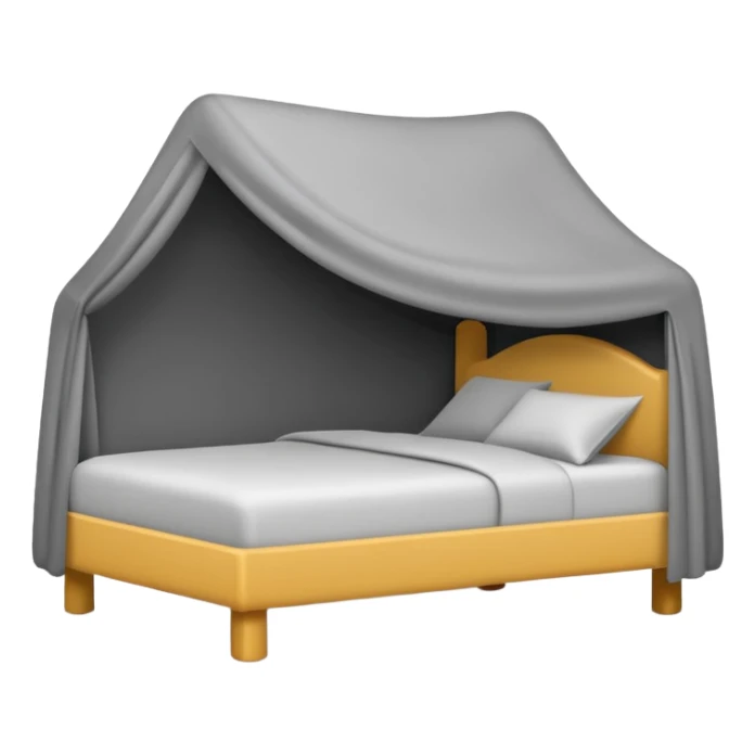 Minimalist emoji-style sticker of a bed with a covered figure and something strange peeking out from underneath. Grayscale only, simple icon.

 sticker