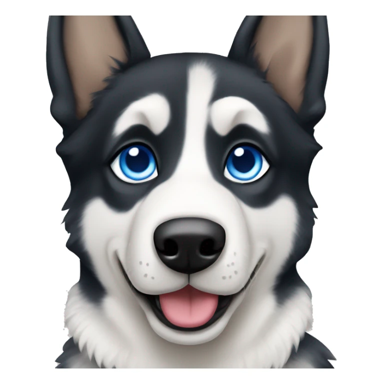Husky German shepherd with blue eyes and mostl white  sticker