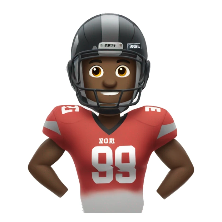 Airplane mixed with a football player sticker