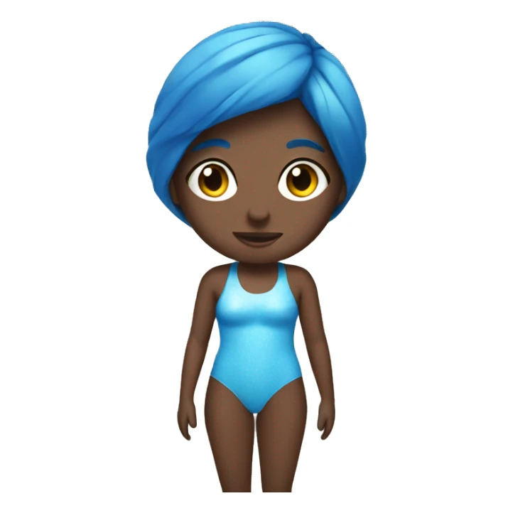 Blue girl in swimsuit sticker