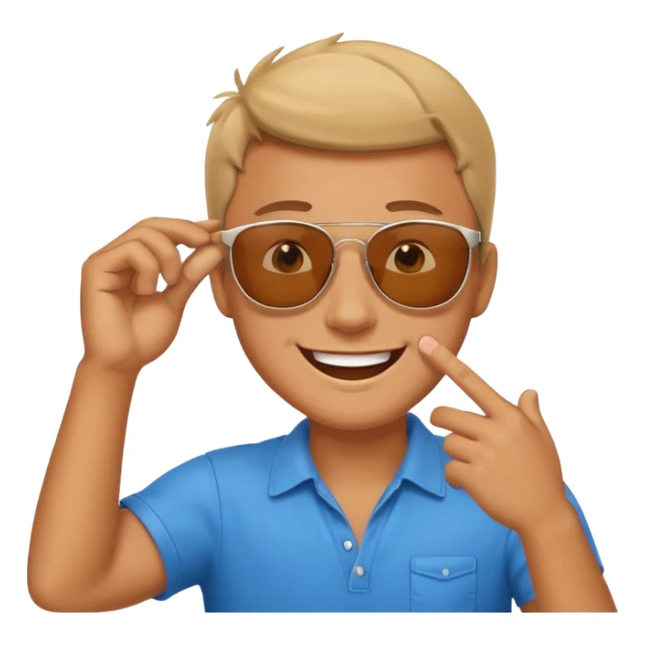 A guys taking of his sun glasses in a emoji like this 😎 sticker