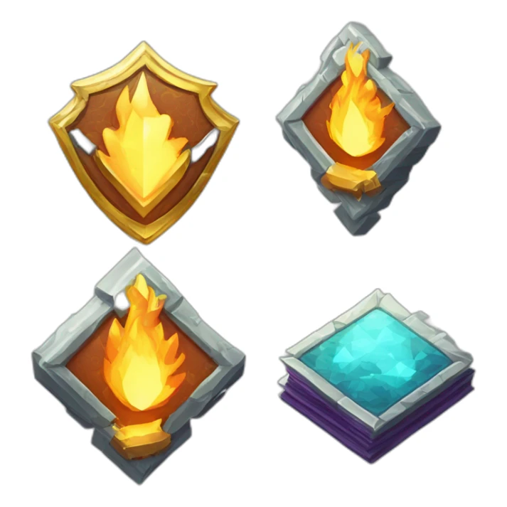 Pixel Badge Book History Paper Diamond Flame Shiny Glow Reward Legendary Unique Epic sticker