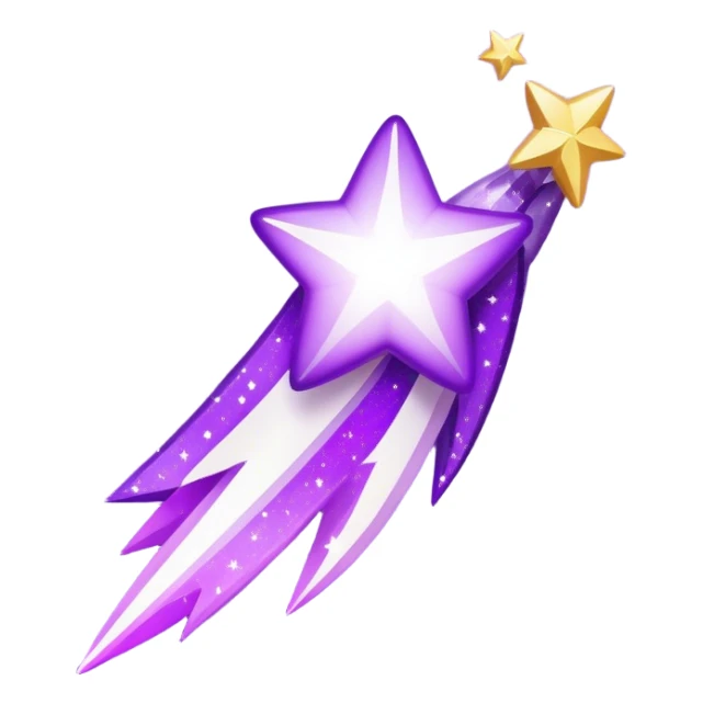 shooting star with purple and white sparkles sticker