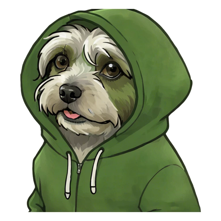 Havanese Dog wearing a hoodie  sticker