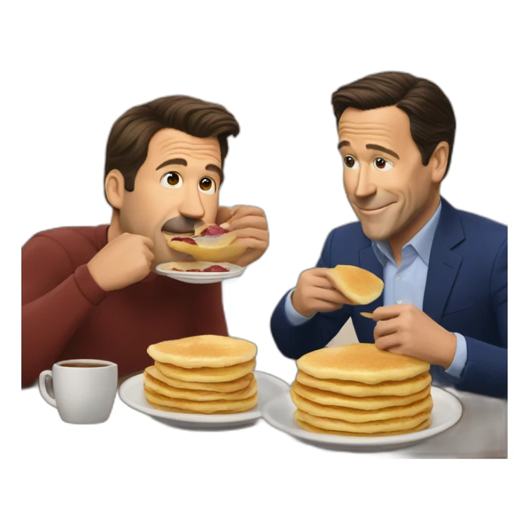 Ted Lasso eating pancakes with Joe Biden  sticker
