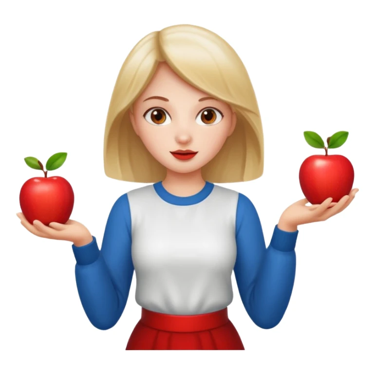 a Circus cute girl juggling two apple sticker