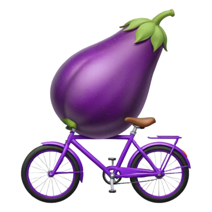 An eggplant on a bike sticker