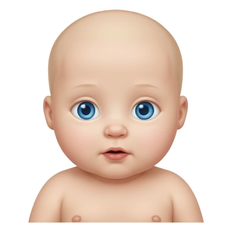 a baby with no nose and pale white skin sticker