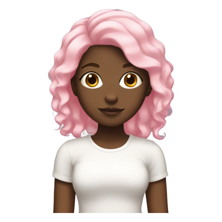 Black girl with light pink hair sticker