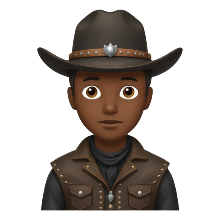 cowboy in black costume sticker