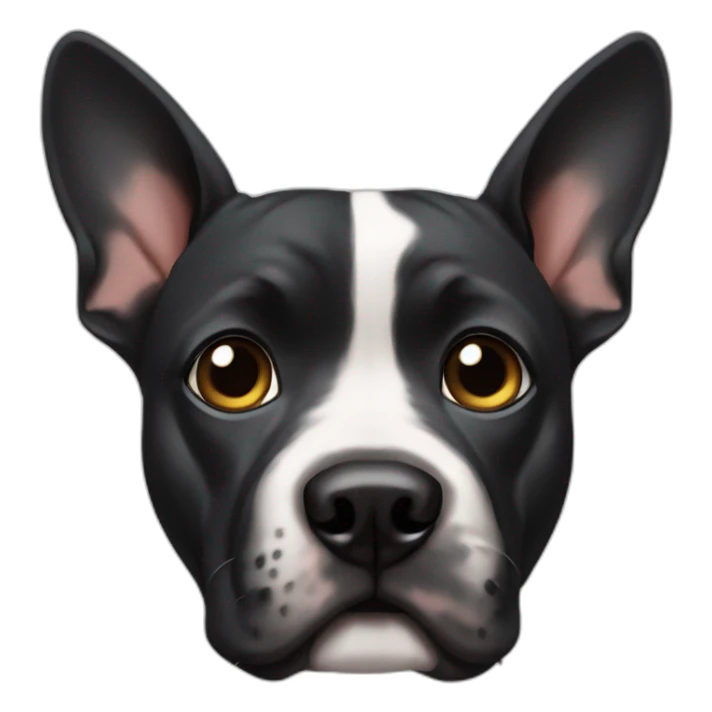 Staffordshire dog black big ears sticker