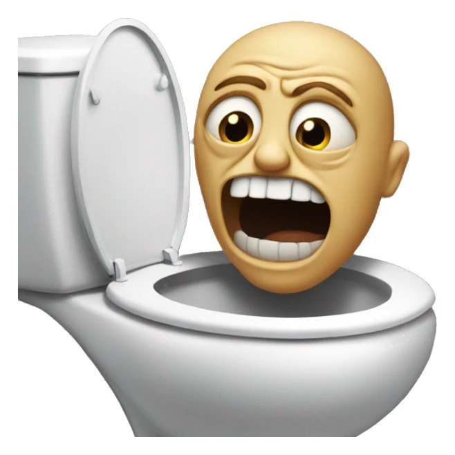 A scary guy popping out of a toilet sticker