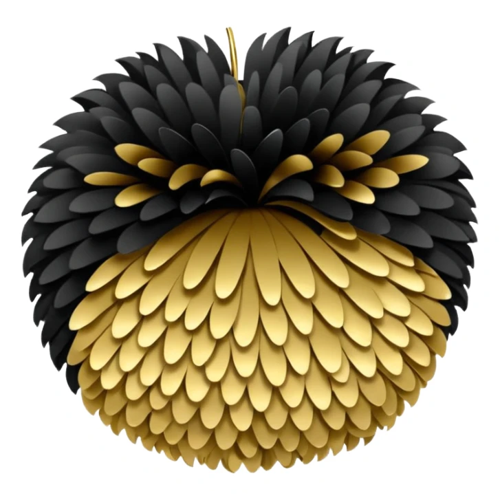 black and gold pom poms  sticker