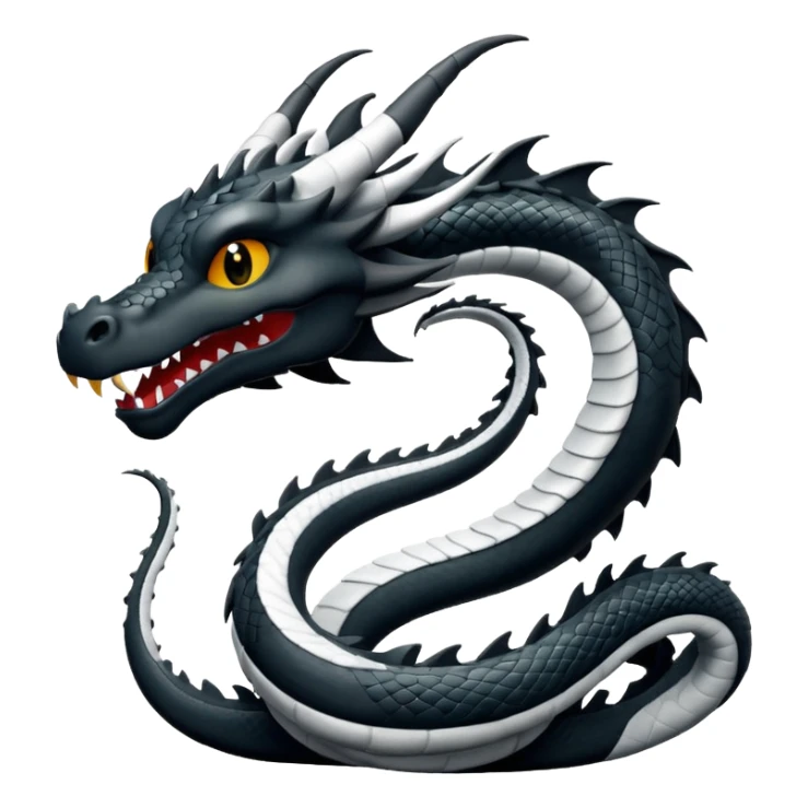 Black and white dragon emoji sticker