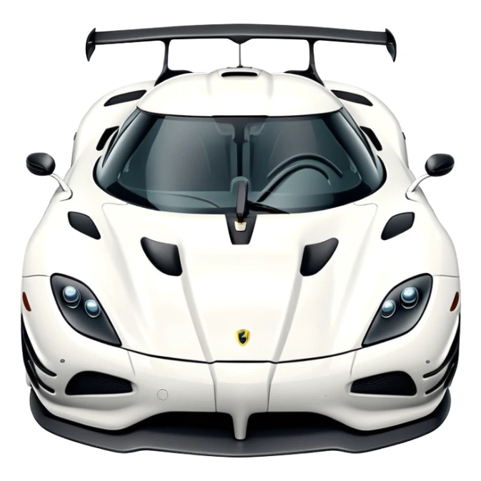 Crea un emoji de un koenisegg agera rs blanco sticker