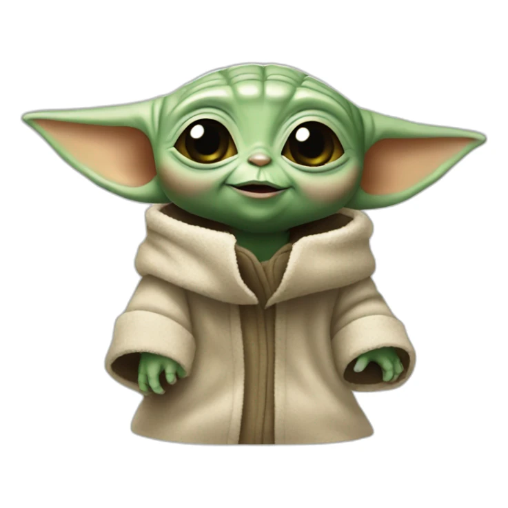 Baby yoda saying hello sticker