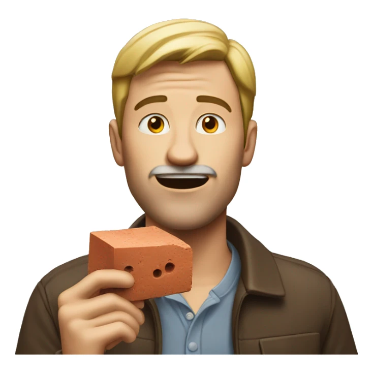 man eating brick sticker