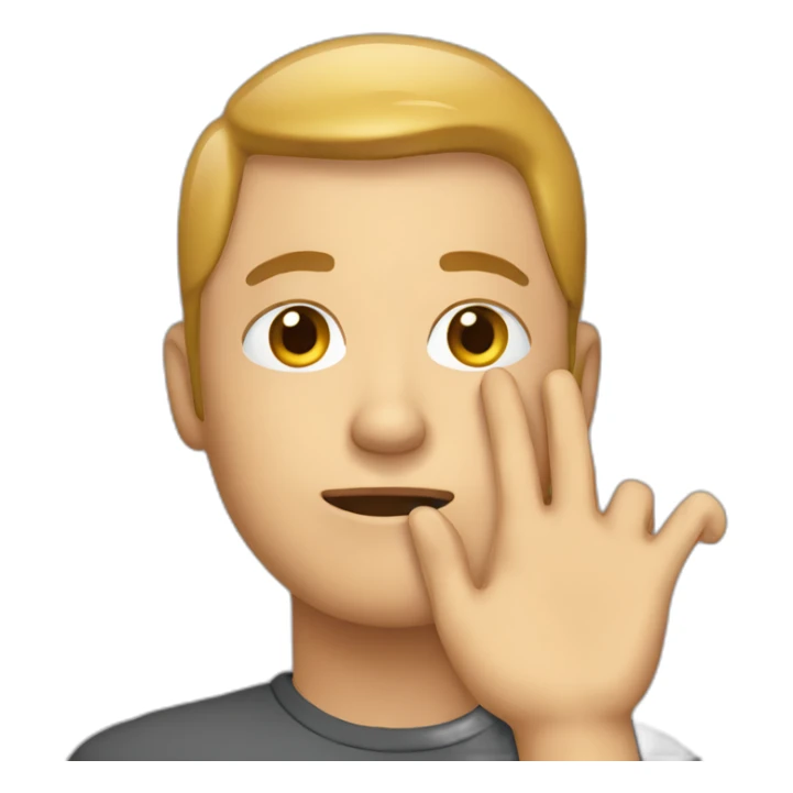 A person with their hand on their face  sticker