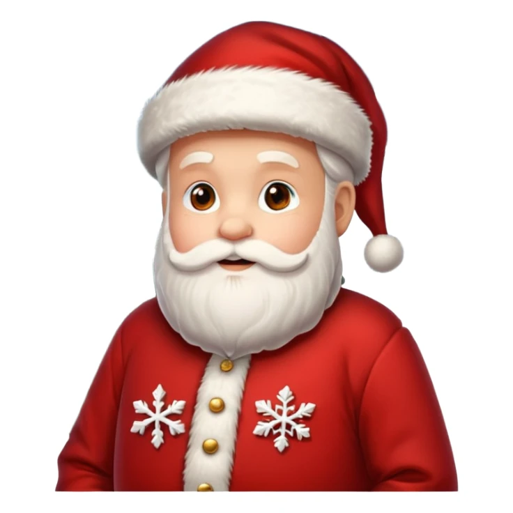 Santa Claus and a Christmas Tree with Snowflakes sticker